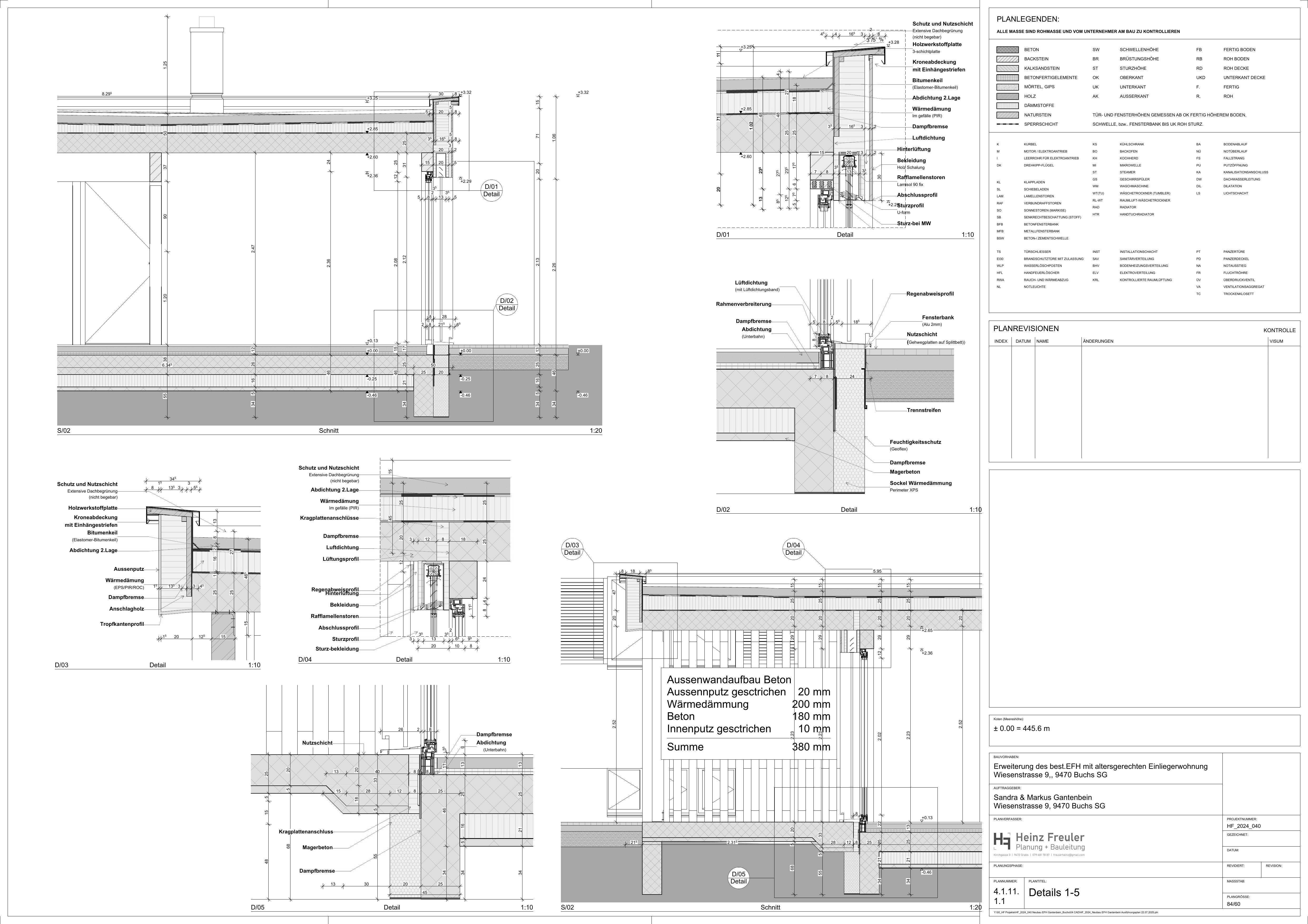 Details 1 bis 5 EFH Gantenbein